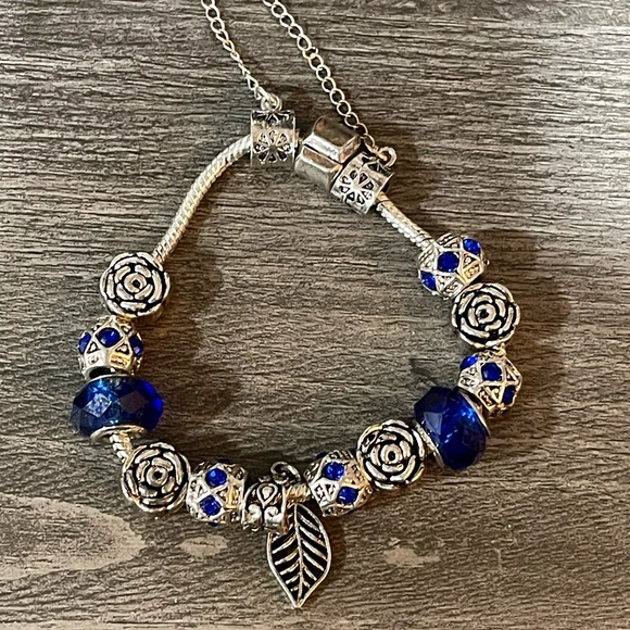 Jewelry - Elegant Silver and Blue Charm Bracelet